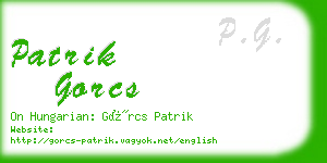 patrik gorcs business card